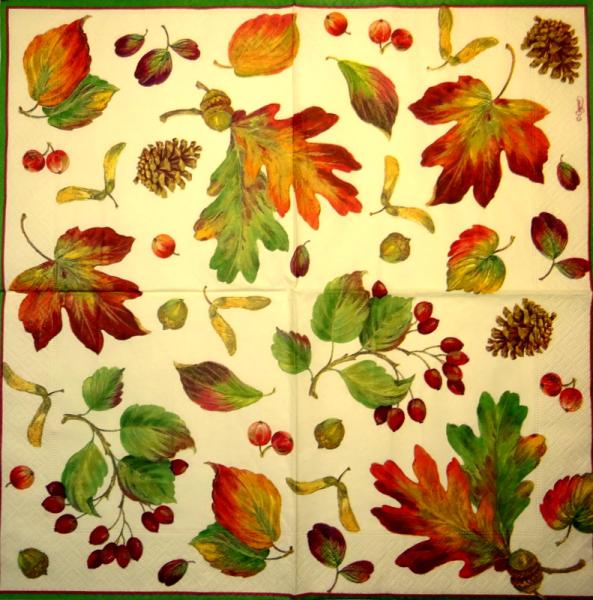 802 Herbst - 3-lagig (creme/gelb) - Caspari - Pamela Gladding